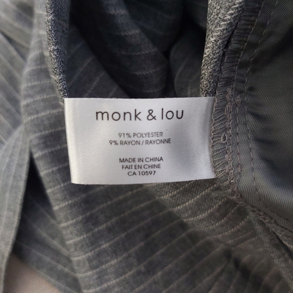 Monk & Lou gray pencil skirt pin stripes sash - Picture 9 of 12